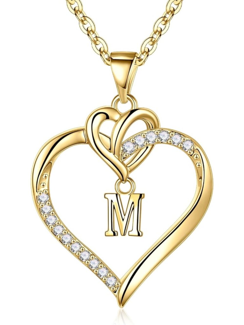 Heart Initial Necklace for Women & Girls, A-Z Personalized Jewelry Gift